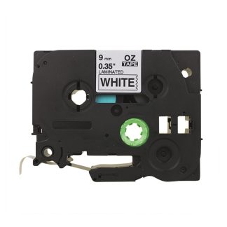 Teippi Q-connect tze-221 9mmx8m musta/valkoinen