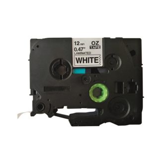 Teippi Q-connect tze-231 12mmx8m musta/valkoinen