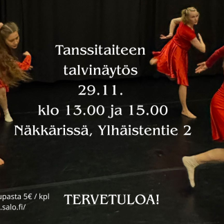 Tanssitaiteen talvinäytös 29.11. klo 15
